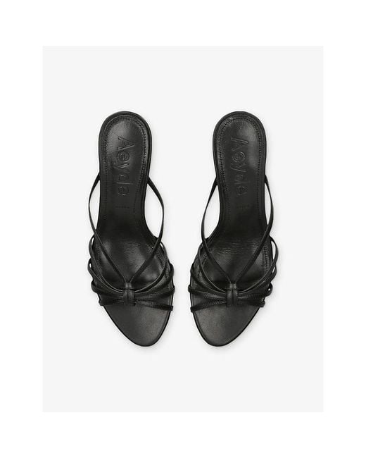 Aeyde White Abby Leather Heeled Mules