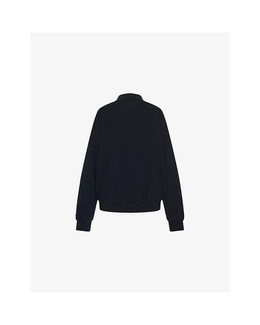 The Row Blue Corzas Relaxed Polo Cotton-Jersey Sweatshirt