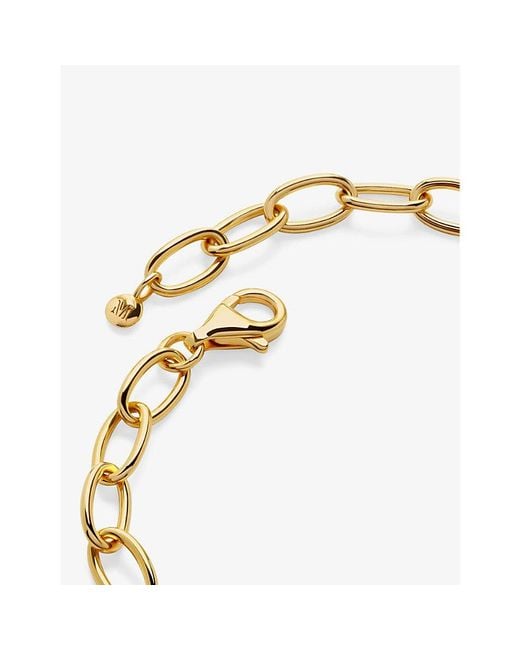 Monica Vinader Metallic Heart-Shaped 18Ct-Plated Vermeil Sterling- Bracelet