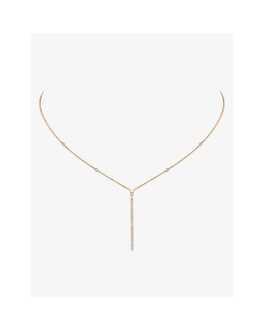 Messika Metallic Gatsby Bar 18Ct And 0.38Ct Diamond Necklace