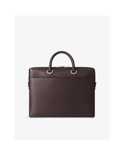 Cartier Brown Must De Leather Briefcase for men