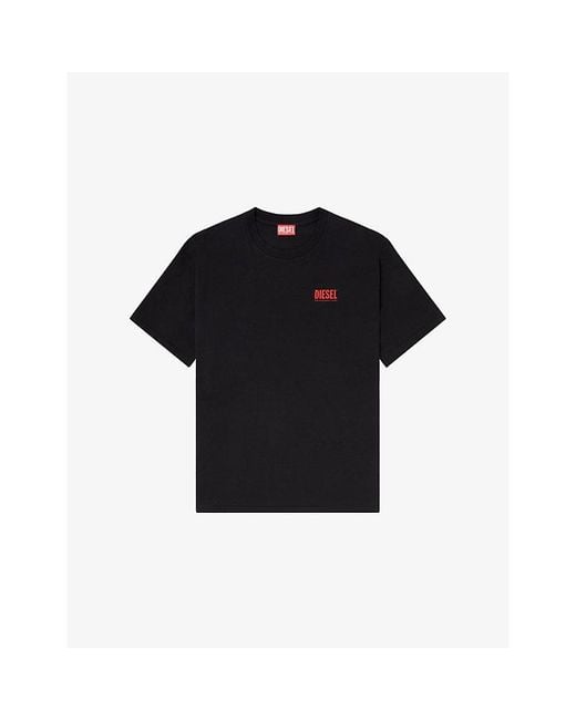 DIESEL Black T-Boxt-Bisk Brand-Print Cotton-Jersey T-Shirt for men