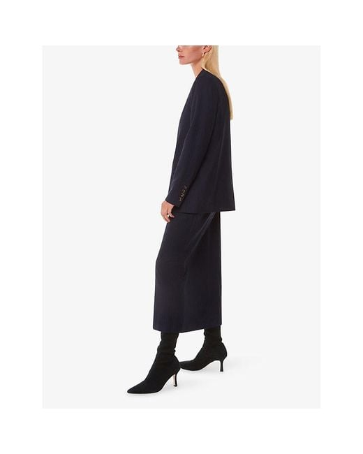 Whistles Black Hera Stretch-Suede Boot
