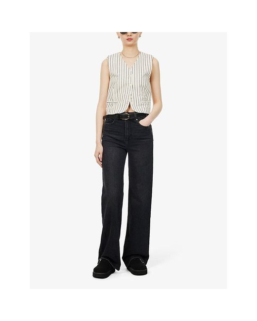 PAIGE Blue Sasha 32' Wide-Leg Denim Jeans