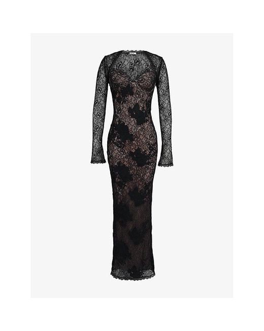 House Of Cb Lucienne Stretch Floral-Lace Maxi Dress Xs (A-C Cup) in Black |  Lyst