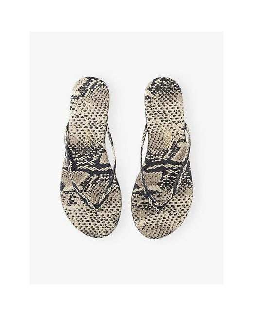 TKEES White Studio Leather Flip-Flops