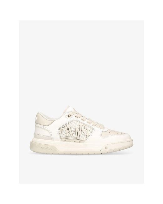 Amiri White Classic Logo-embellished Leather Low-top Trainers