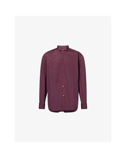 Dries Van Noten Purple Collet 2240 Bib Cotton Shirt for men