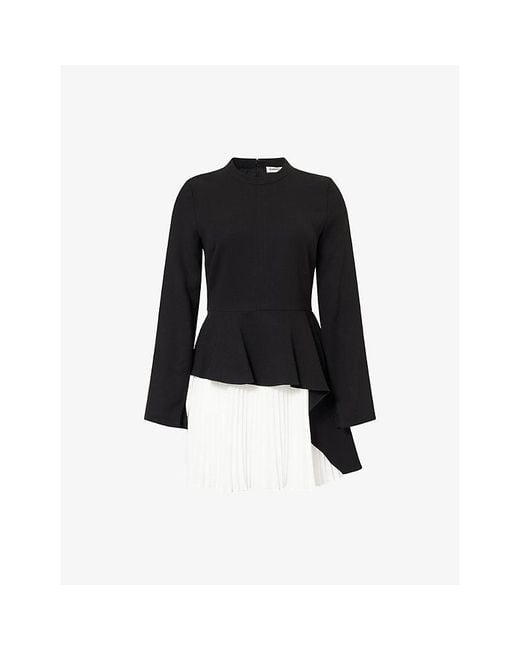 Jonathan Simkhai Black Amberly Pleated Woven Mini Dress