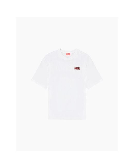 DIESEL White T-Boxt Bisk Brand-Print Cotton-Jersey T-Shirt for men