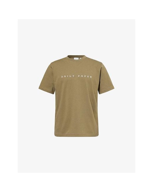 Daily Paper Green Alias Dias Crewneck Cotton-Jersey T-Shirt for men
