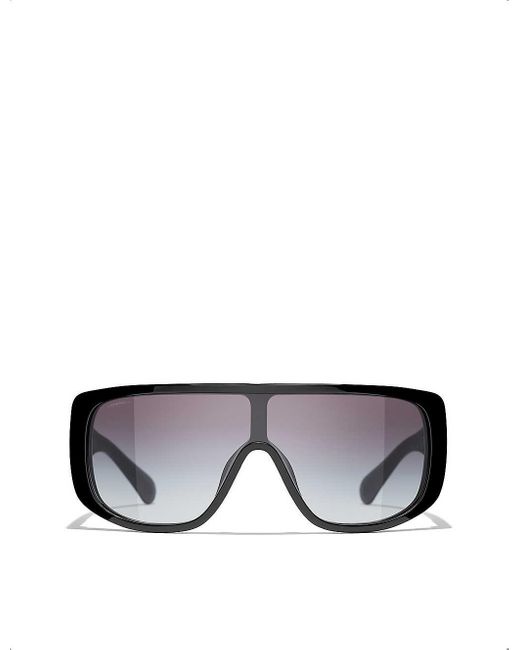 Chanel Black Shield Sunglasses