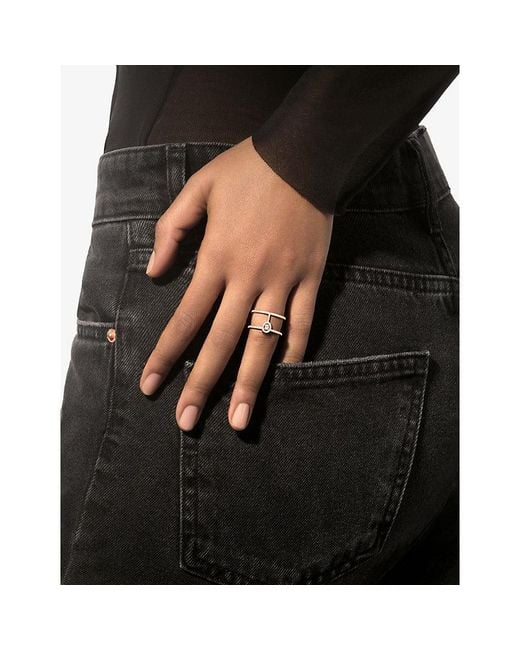Messika Metallic Glam Azone 2 Row Pavé 18Ct And 0.4Ct Diamond Ring