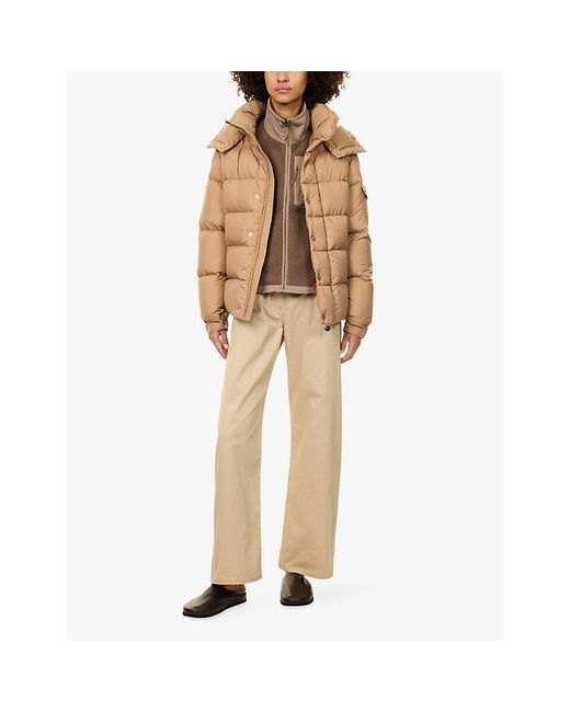 Moncler Natural Maya 70 Hooded Short Down Jacket
