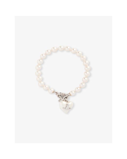 Vivienne Westwood White Sheryl Brass And Faux-pearl Bracelet