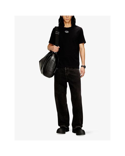 DIESEL Black T-Adjust Logo-Embellished Cotton T-Shirt for men