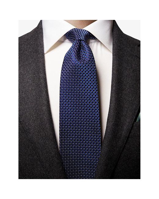 Eton Geometric-pattern Silk Tie in Blue for Men | Lyst