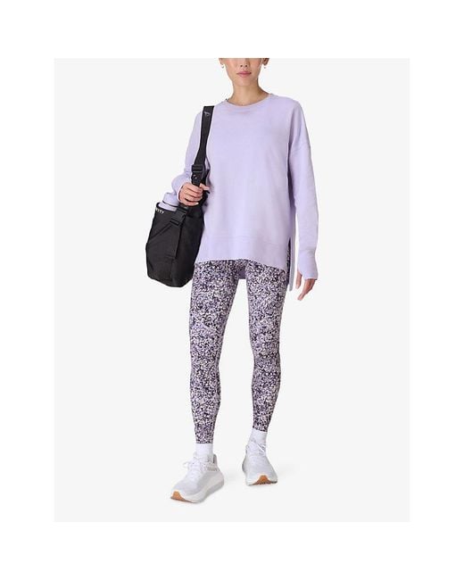 Sweaty Betty Blue Power Graphic-Print High-Rise Stretch-Jersey Workout Leggings