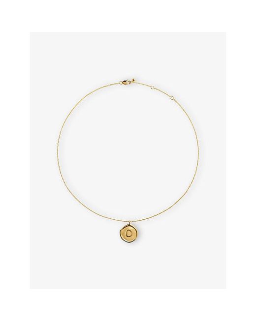 Monica Vinader White Initial O Stamp 18Ct-Vermeil Chain Necklace