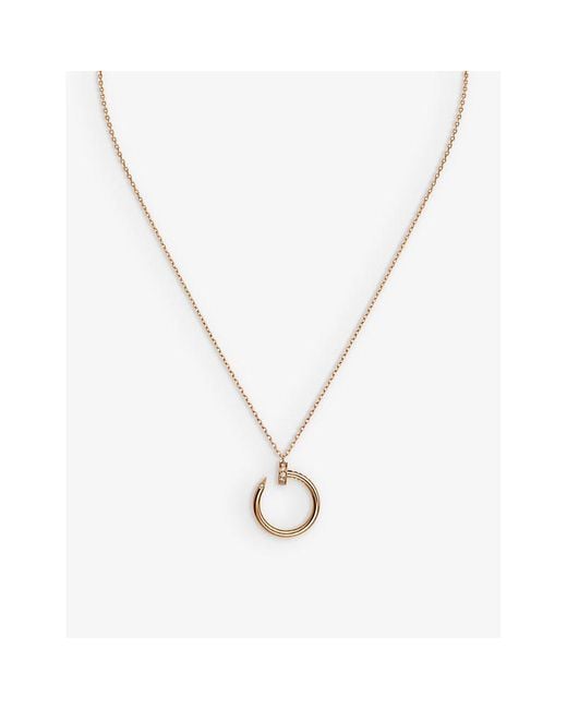 Cartier Metallic Juste Un Clou 18Ct- And 0.12Ct Diamond Pendant Necklace