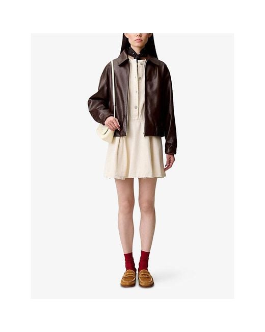 Claudie Pierlot White Flared Light Denim Mini Dress