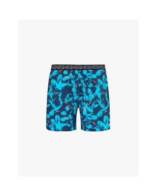 Speedo Blue Graphic-pattern Mid-rise Swim Short for men