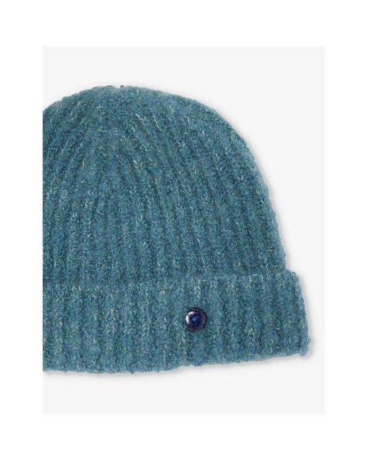 God's True Cashmere Blue Unisex Gemstone-embellished Cashmere Beanie Hat