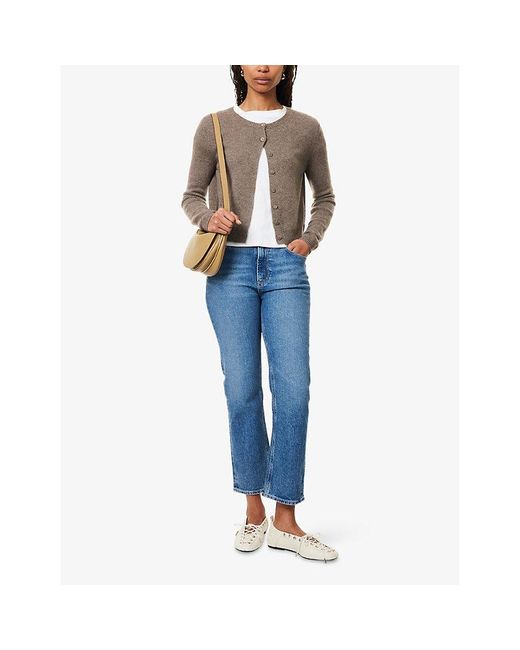 PAIGE Blue Sawyer Ankle Straight-Leg Denim Jeans