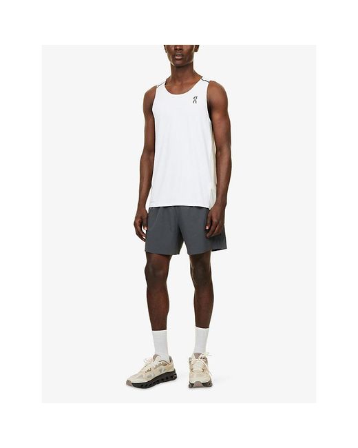 On Shoes Gray Performance 5' Stretch-Woven Shorts for men