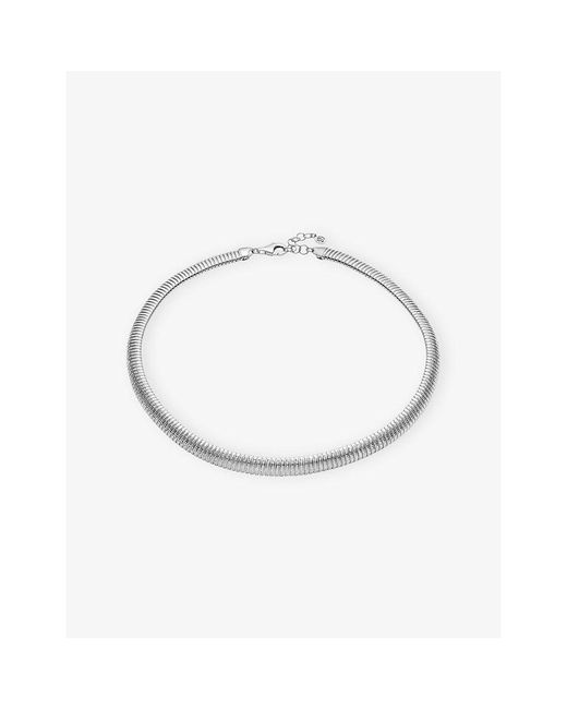 Sif Jakobs White Riva Rhodium-Plated Sterling- Necklace
