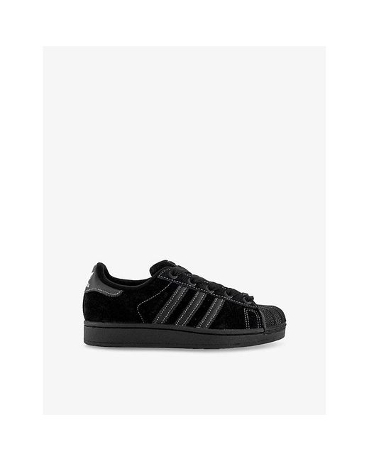 Adidas Black Superstar Ii Suede Low-Top Trainers for men