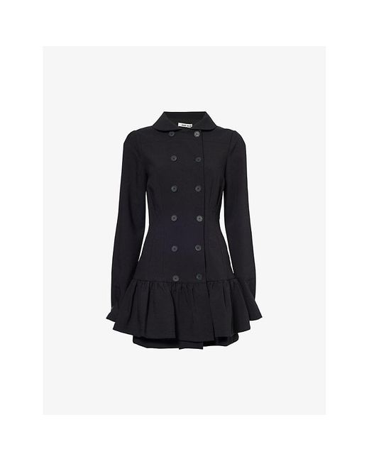 Peachy Den Romy Woven Mini Dress in Black | Lyst