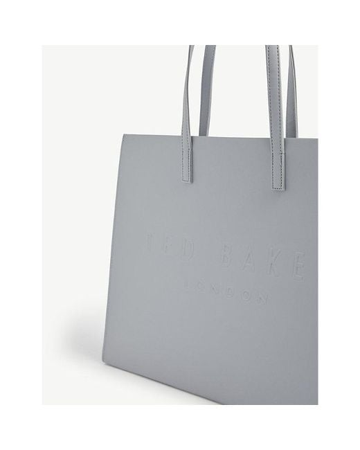 Ted Baker Gray Icon Large Vinyl Tote Bag