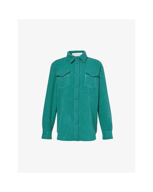 God's True Cashmere Green Unisex Gemstone-embellished Cashmere Shirt X