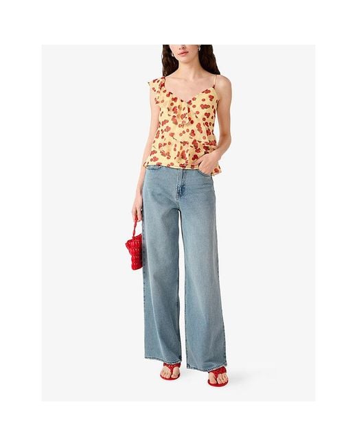 OMNES Orange Francie Chiffon Top