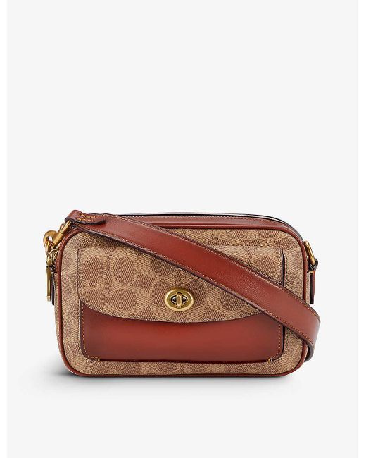 COACH Womens B4/tan Rust Willow Coated Canvas And Leather Cross-body ...