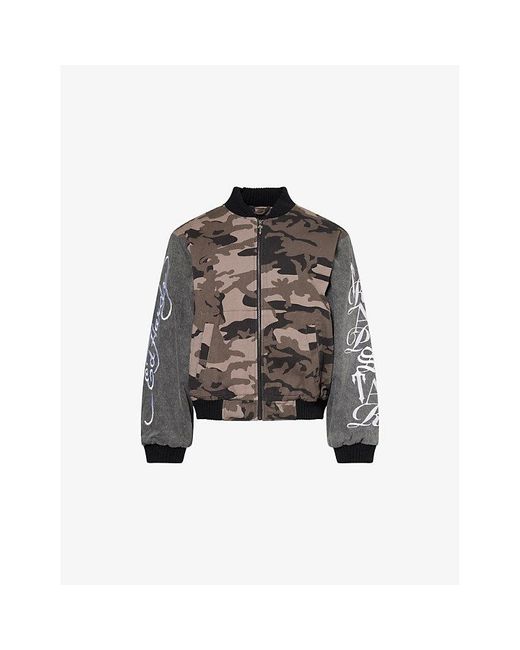Trapstar Black X Ed Hardy Lover Boy Ma Cotton Jacket for men