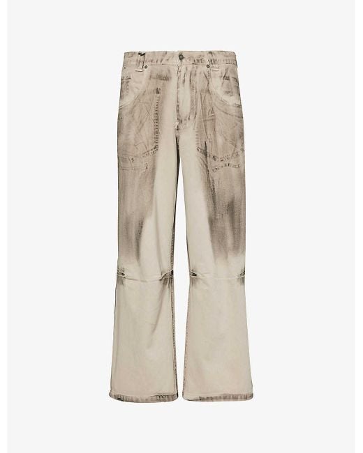 Jaded London Natural Colossus Faded-wash Low-rise Jeans for men
