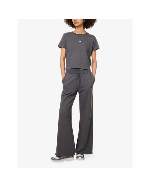The North Face Blue Essential Light Wide-Leg Cotton Jogging Bottoms