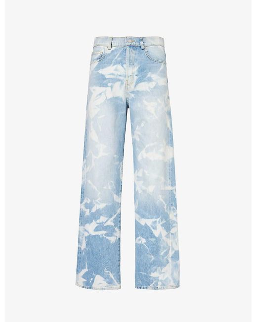 NAHMIAS Blue baggy Bleach-wash Relaxed-fit Jeans for men