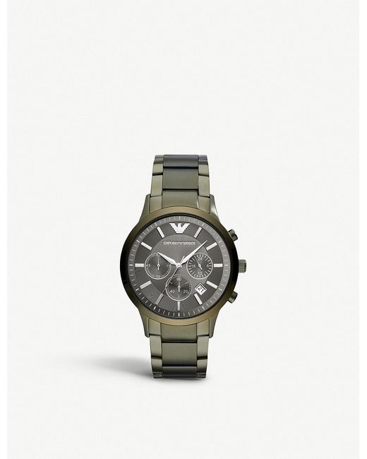 Buy EMPORIO ARMANI Mens 43 mm Green Dial Stainless Steel Chronograph Watch   AR11480I  Shoppers Stop