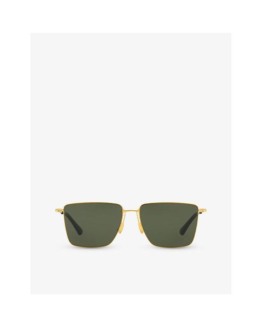 Bottega Veneta Green 6j000422 Bv1267s Square-frame Metal Sunglasses