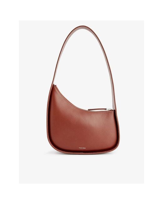 The Row Red Half Moon Leather Shoulder Bag