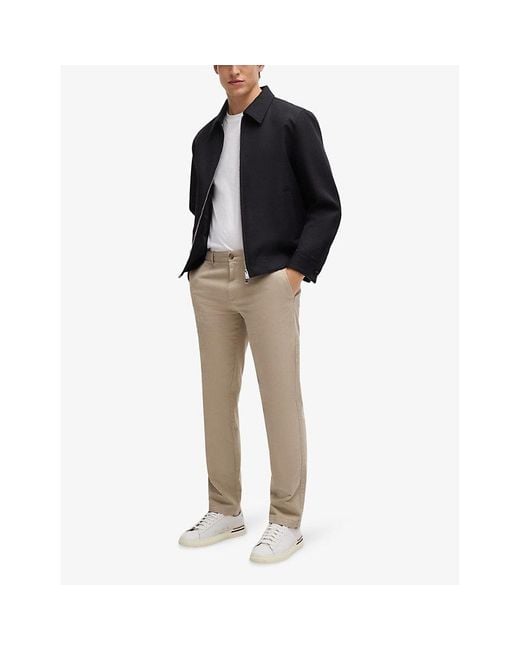 Boss Natural Slim-Fit Straight-Leg Stretch-Cotton Chinos for men