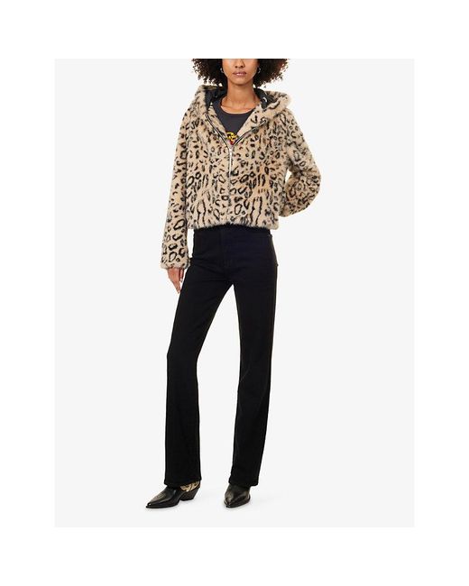 Mother Natural The Hooded Polar Opposite Animal-Print Faux-Fur Jacket