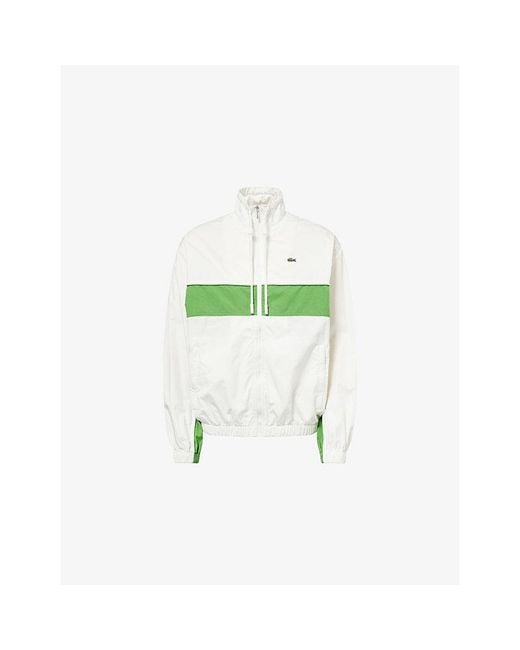 Lacoste Green Contrast-Stripe Cotton-Blend Track Jacket