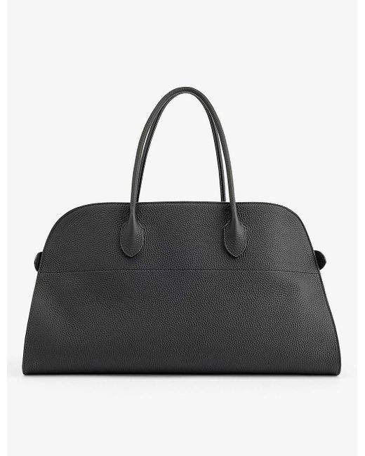The Row Black Margaux Top-handle Leather Bag