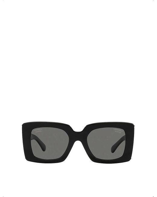 Chanel Ch5480h Square-frame Acetate Sunglasses in Black | Lyst UK