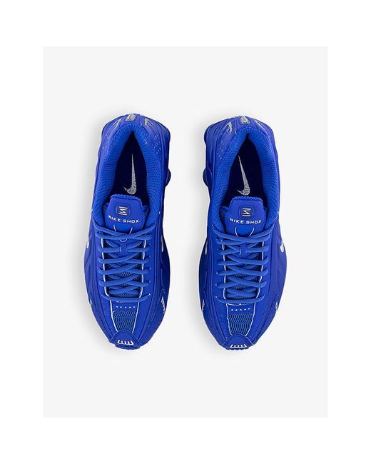 Nike Blue Shox R4 Leather And Mesh Mid-Top Trainers for men