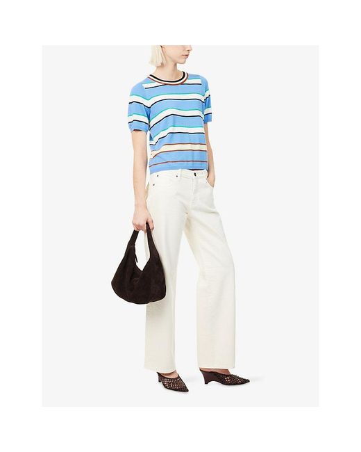 FRAME White The Lowkey Saturday Cotton Denim Jeans